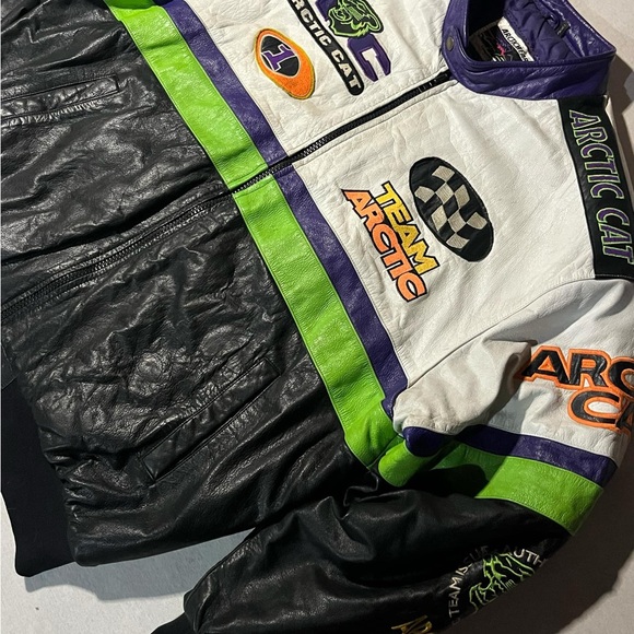 SOLD‼️‼️‼️‼️‼️Arctic Cat Racing Jacket - Black, White, Green, Purple - Picture 5 of 7